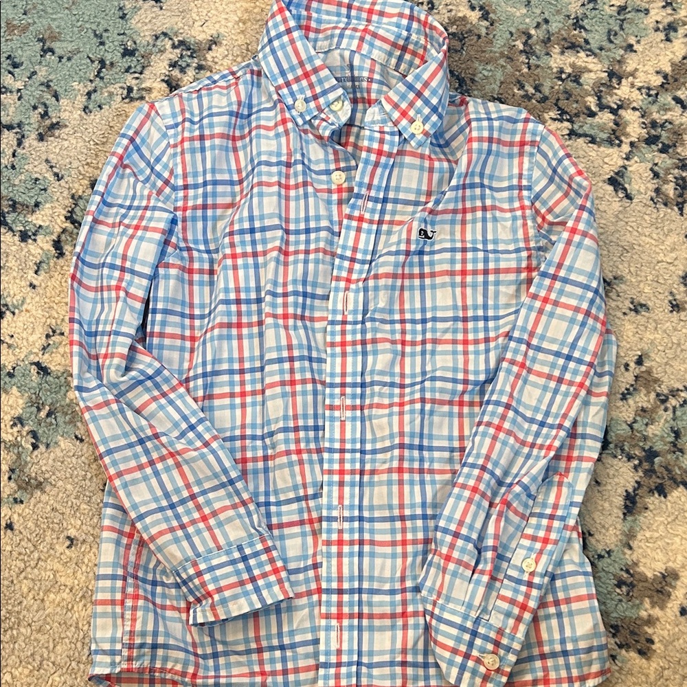 Vineyard Vines Red and Blue Plaid Shirt